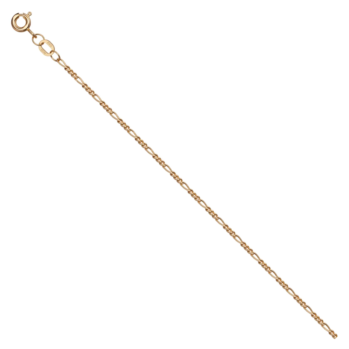 Figaro Tres Bracelet 14ct Gold — 0.40 mm