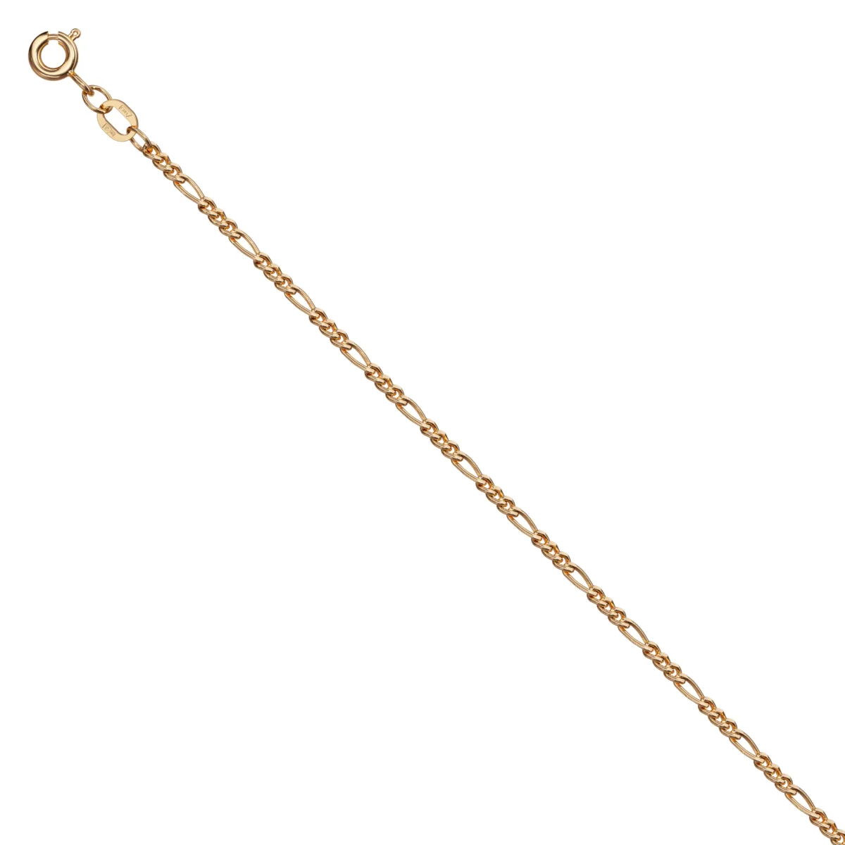9ct Rose Gold Diamond Cut Figaro Necklace