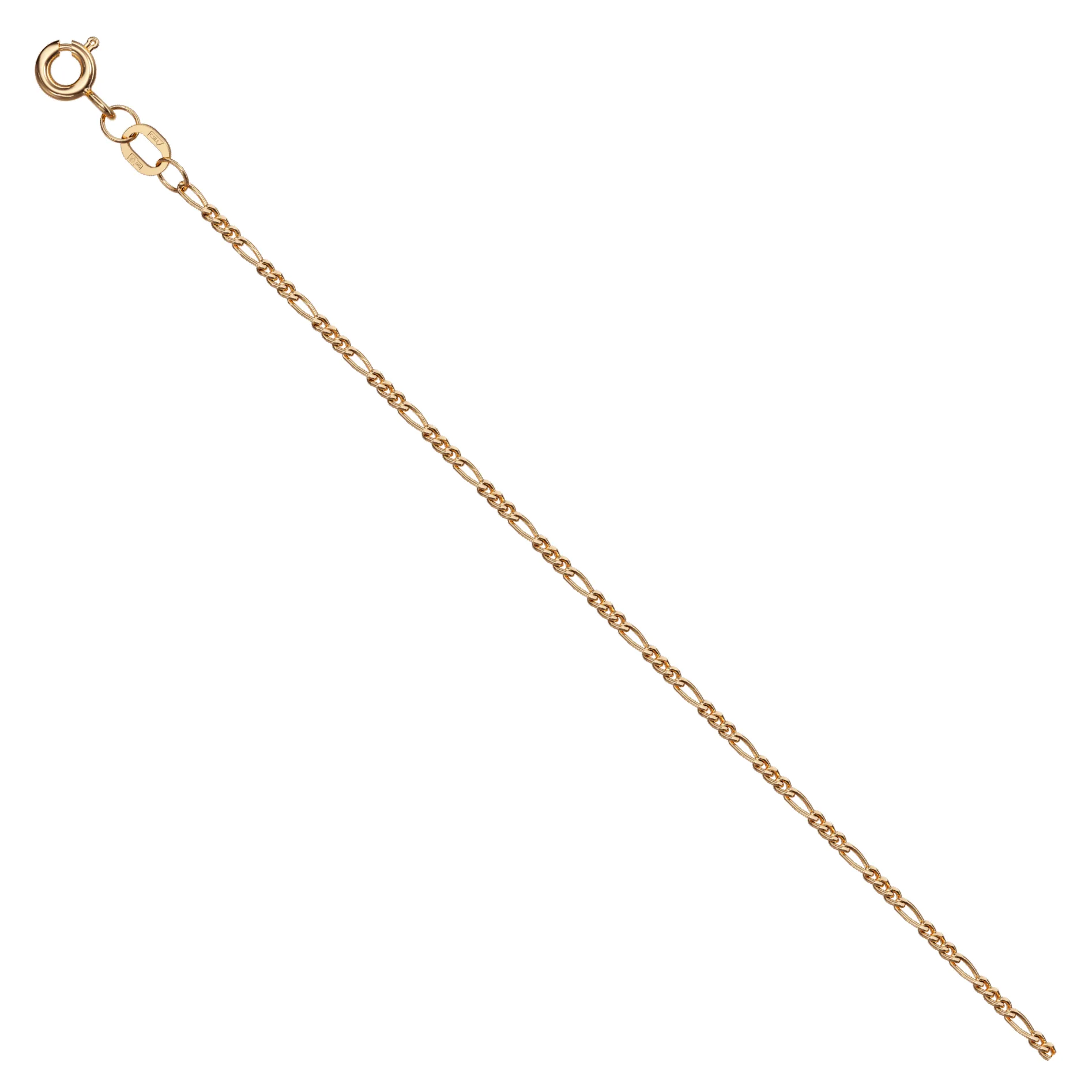 Figaro Tres 14ct Gold Chain Necklace