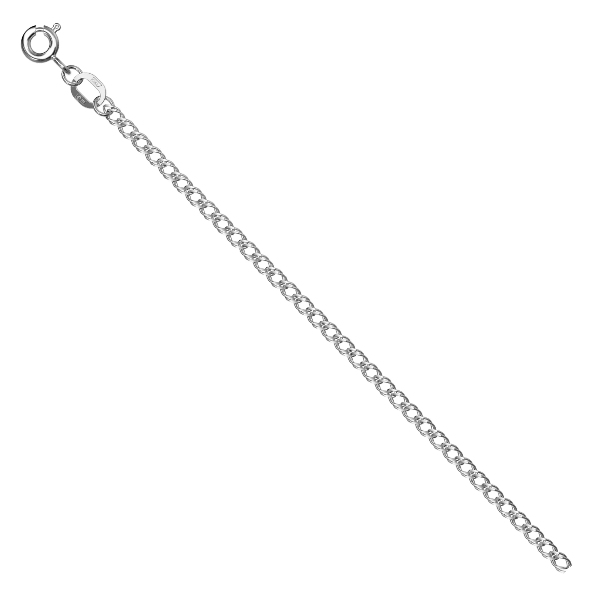 Rombo Double 14K White Gold Chain Necklace
