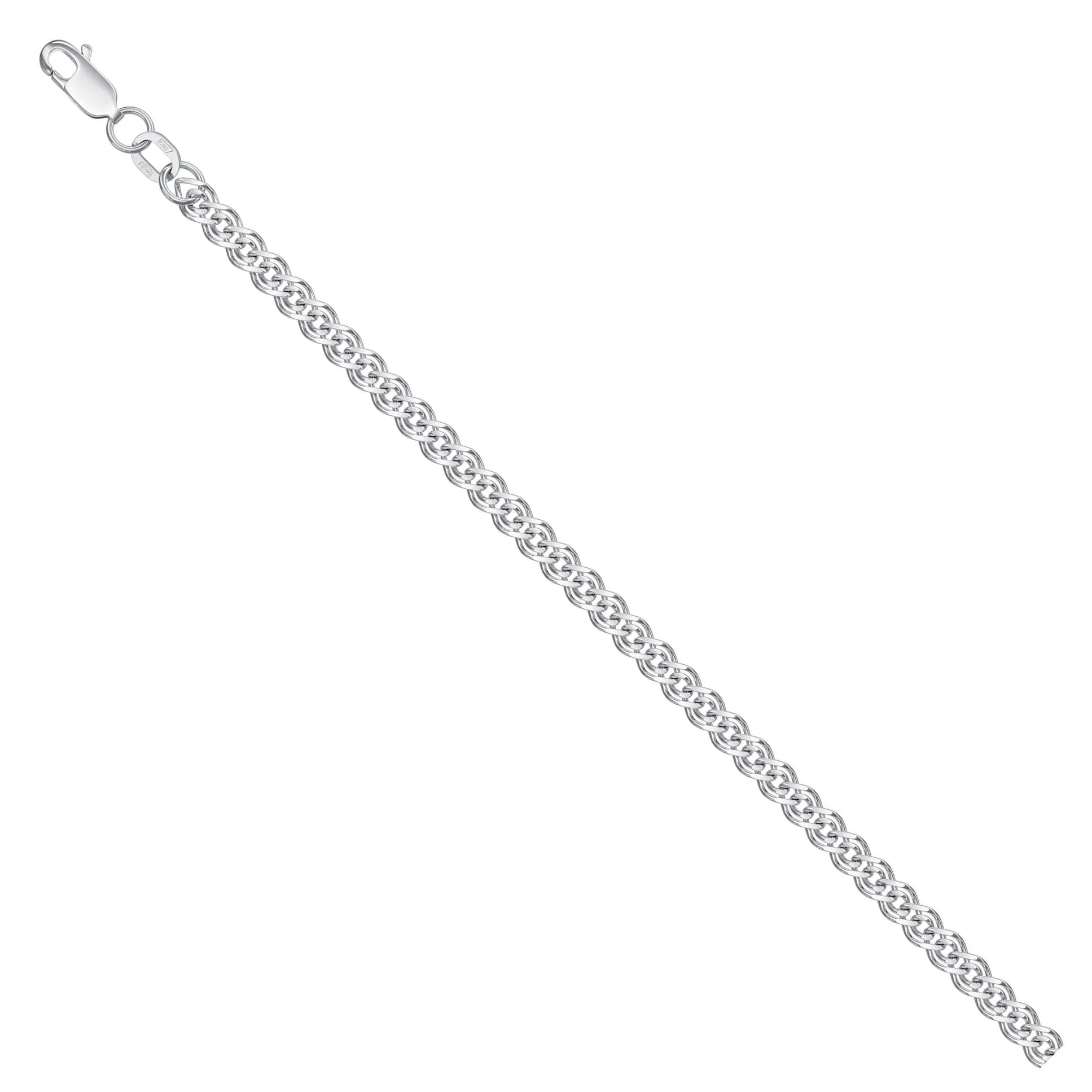 Nonna Chain Necklace 925 Sterling Silver Diamond Cut — 45 cm