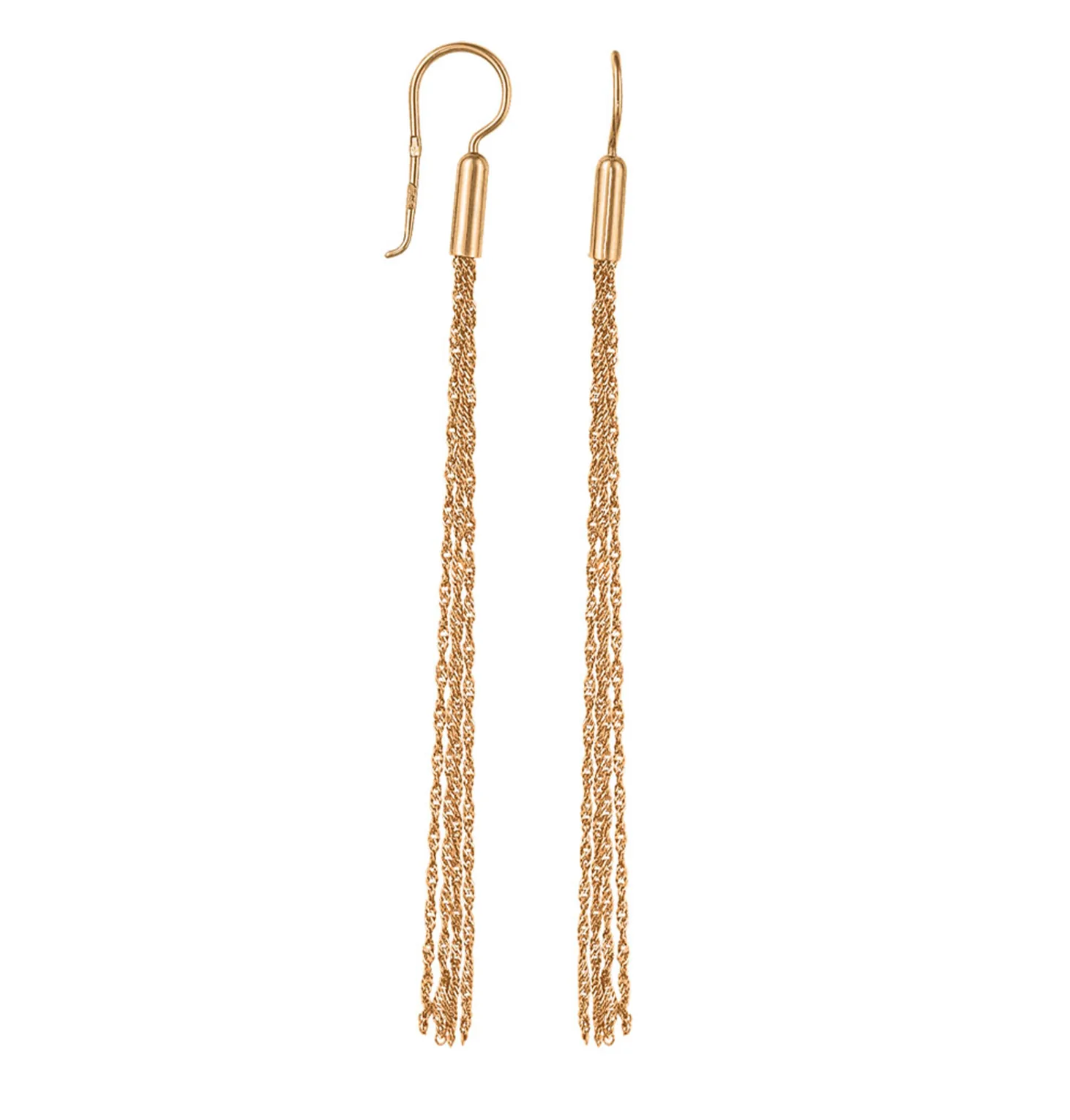 Rose Gold Long Tassel Earrings