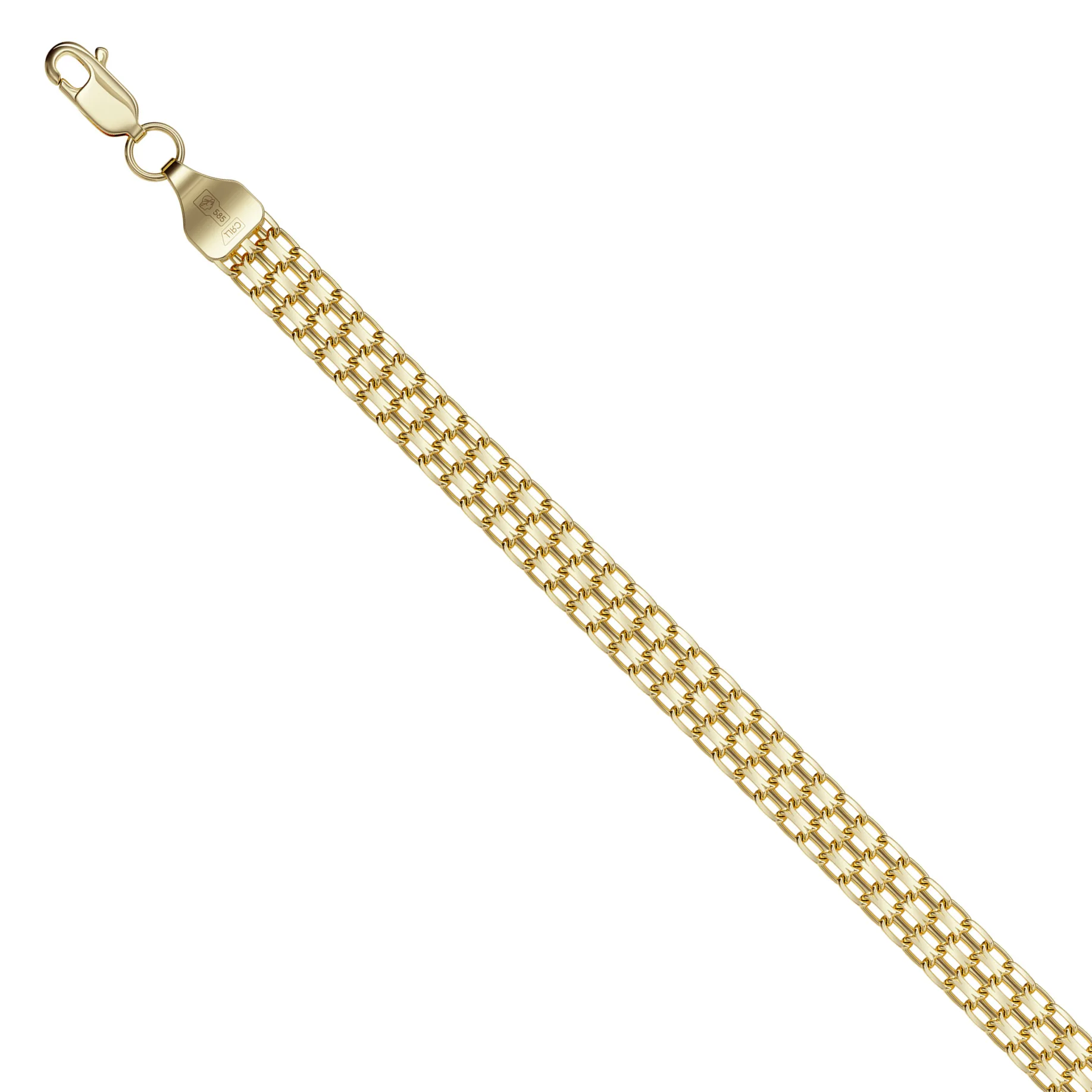 14ct Yellow Gold Diamond Cut Double Bismarck Necklace