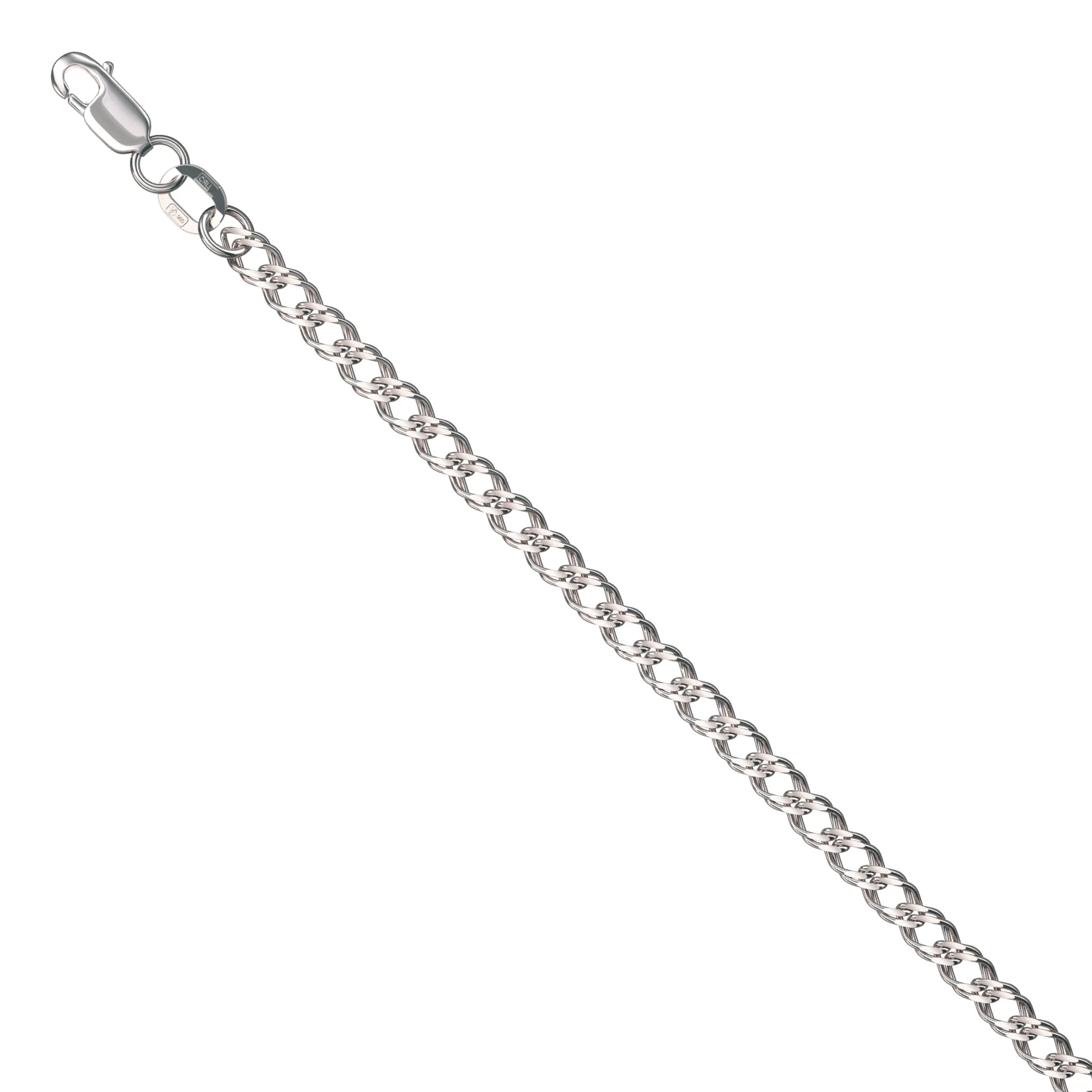 Platinum 950 Double Rombo Chain Necklace