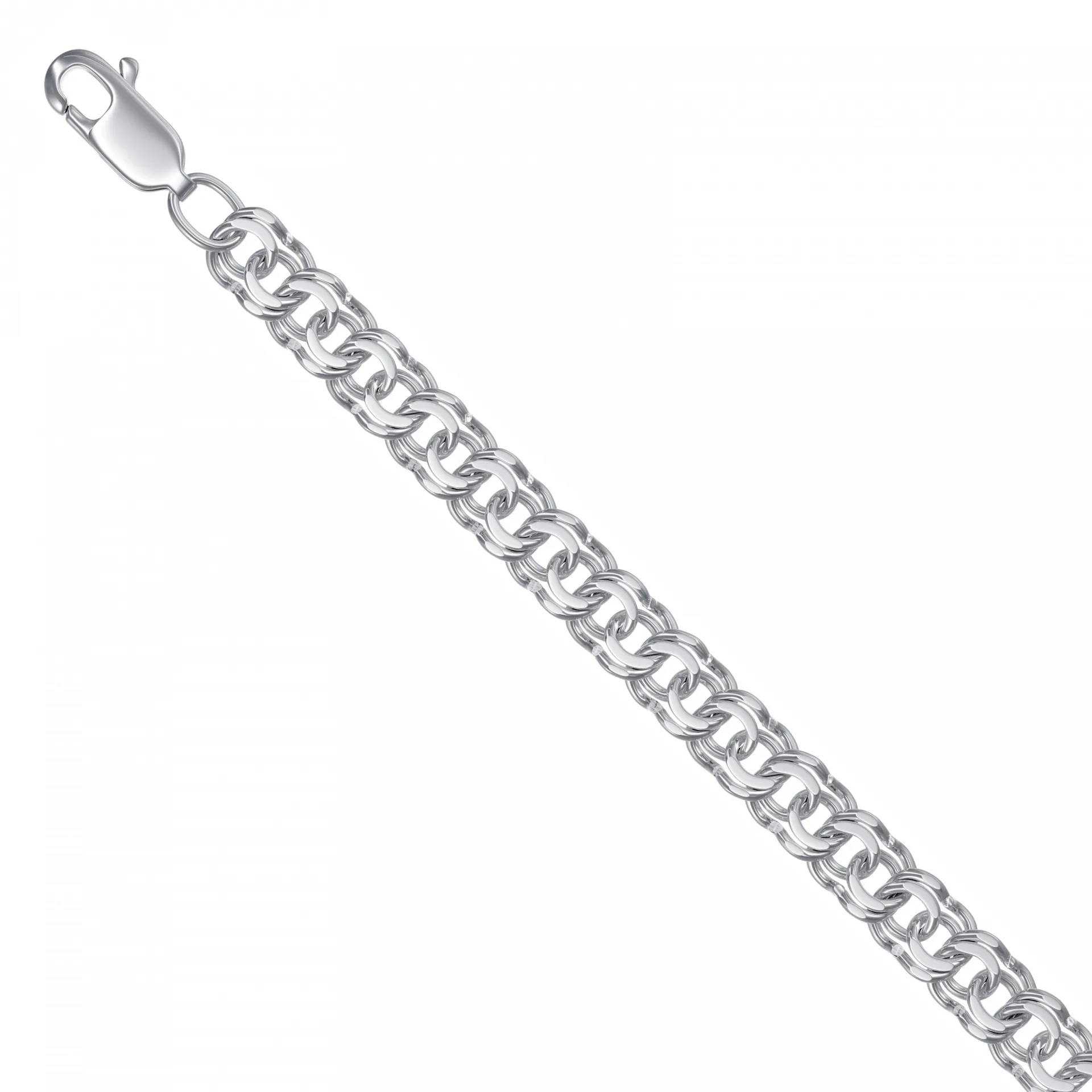Chunky Chain Necklace Rhodium Plated Silver