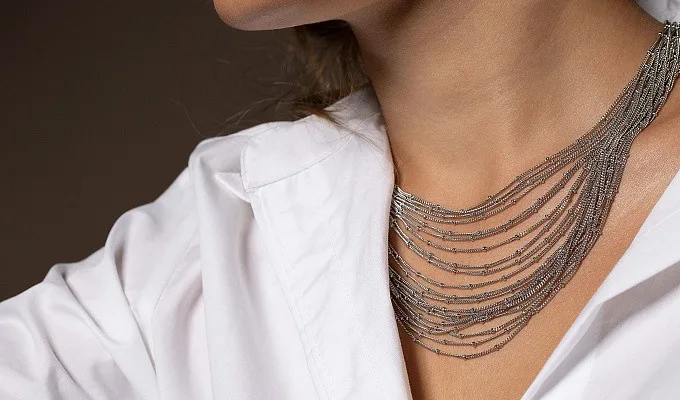 Discotheque Multi Chain Necklace Sterling Silver 925