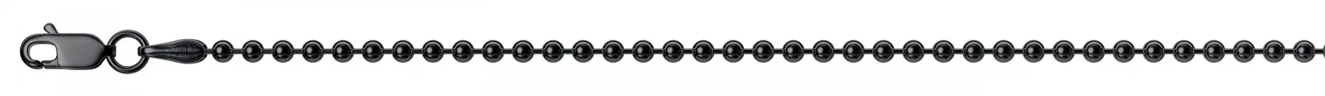 Ball Bead Chain Necklace Black Rhodium