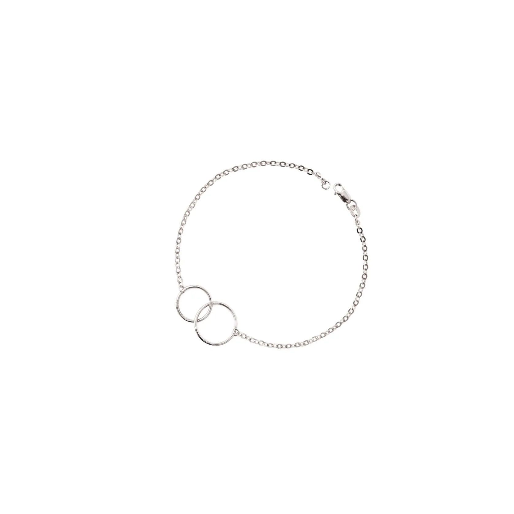 Interlocking Circles Chain Bracelet Sterling Silver 925