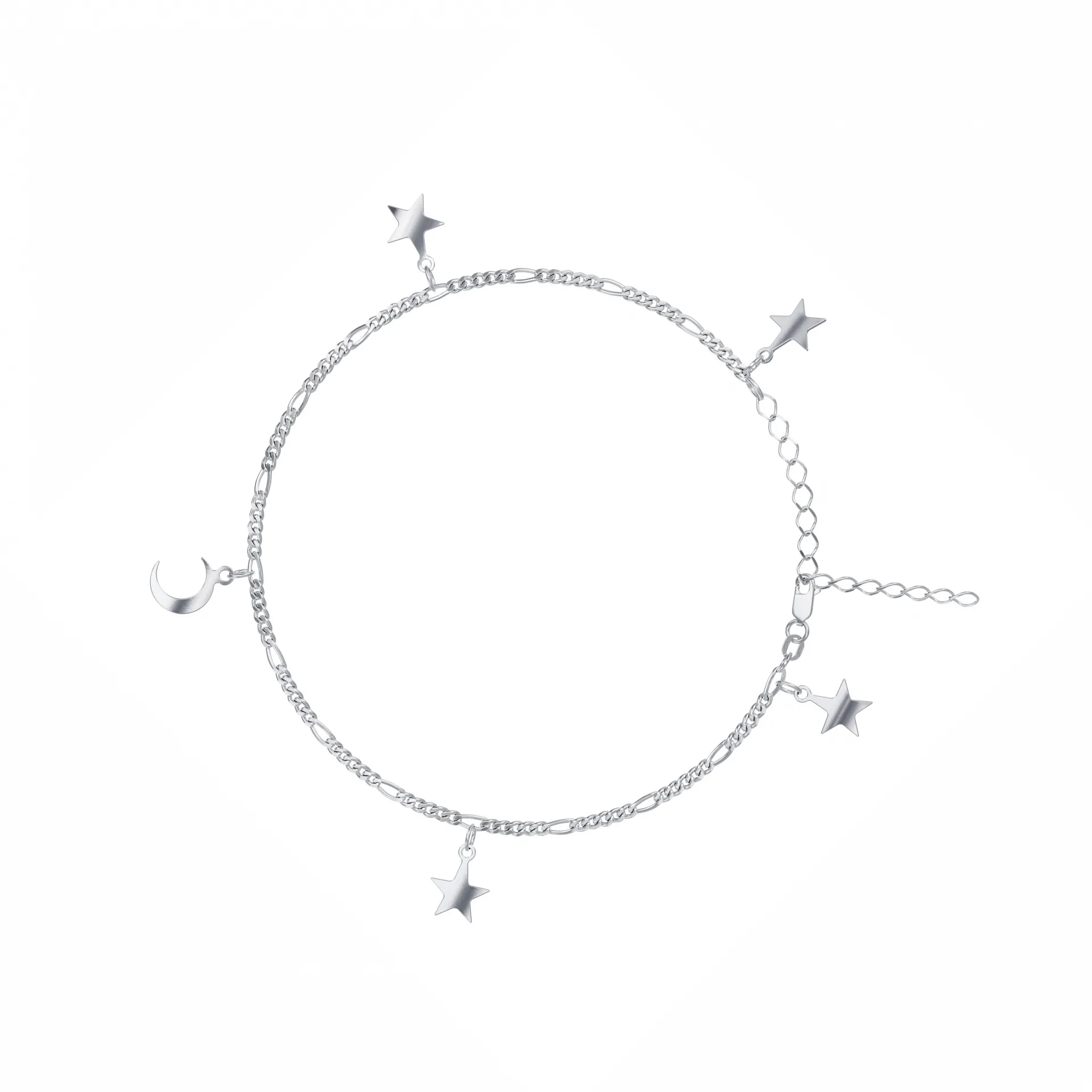 Moon & Stars Bracelet Sterling Silver 925