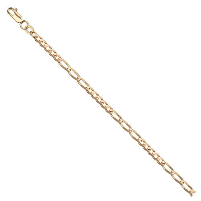 Chain Figaro Cinco 14K Gold Necklace 5+3