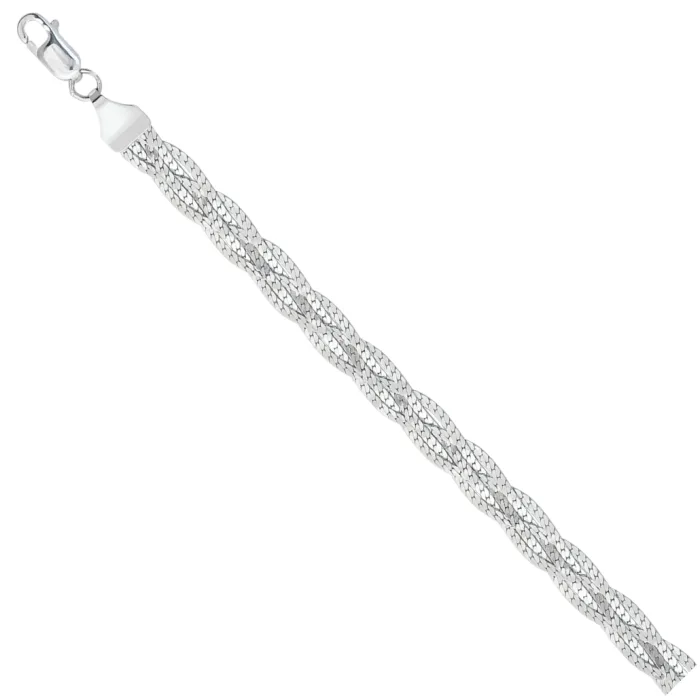 Parigina Chain Necklace 925 Sterling Silver Diamond Cut — 60 cm