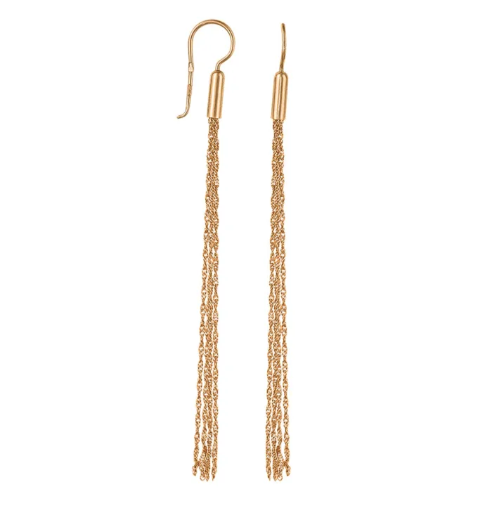 Rose Gold Long Tassel Earrings