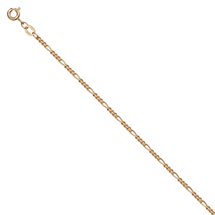 9ct Rose Gold Diamond Cut Figaro Bracelet