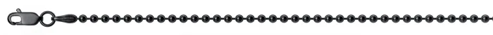 Ball Bead Chain Necklace Black Rhodium
