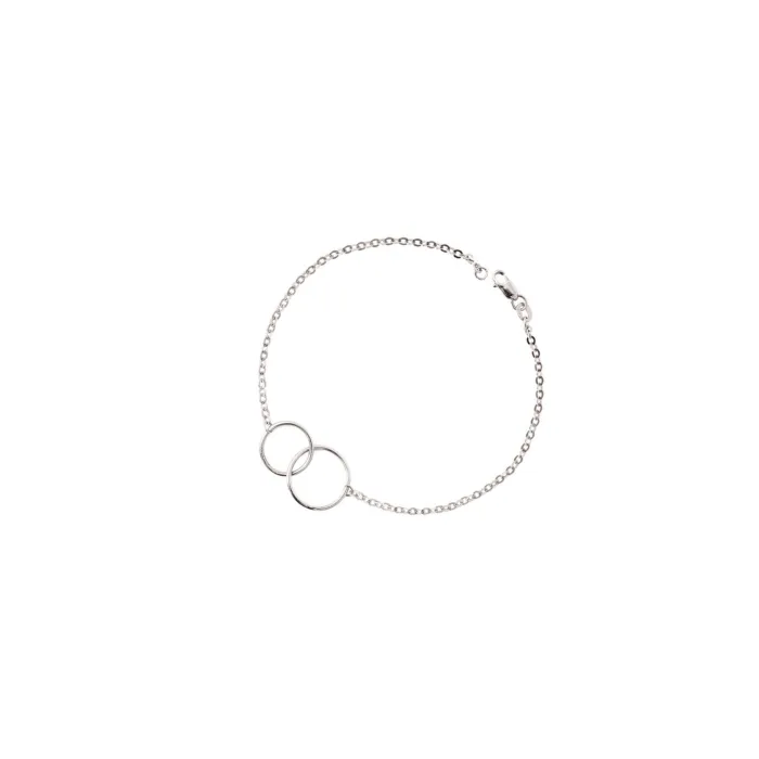 Interlocking Circles Chain Bracelet Sterling Silver 925