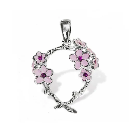 Cherry Blossom Pendant Sterling Silver 925