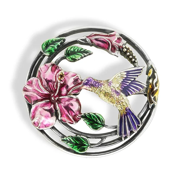 Hummingbird Brooch Sterling Silver 925