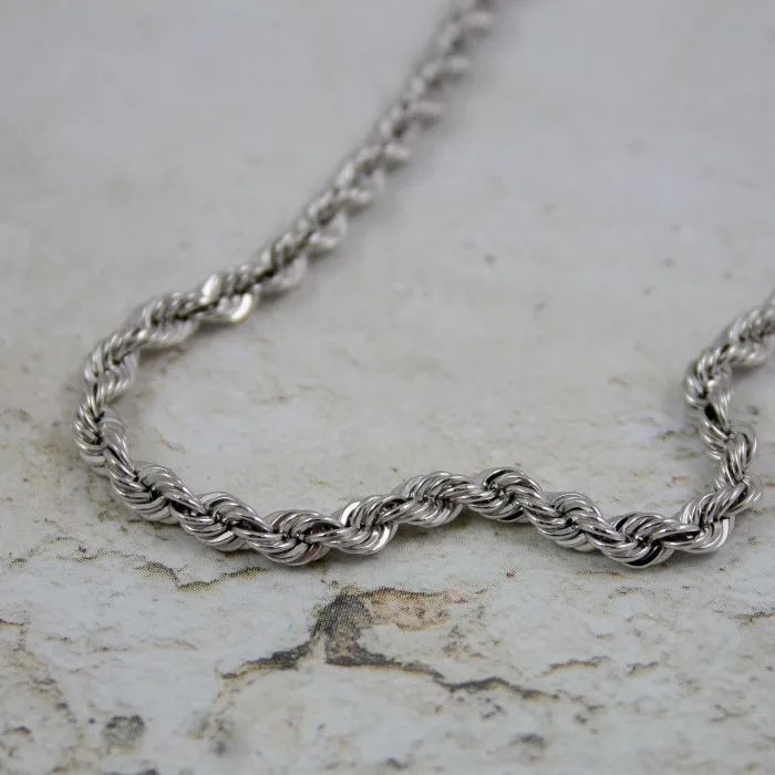 Heavy rope chain in sterling silver